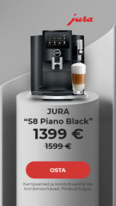 Kohvimasin JURA „S8 Piano Black“ ainult 1399€