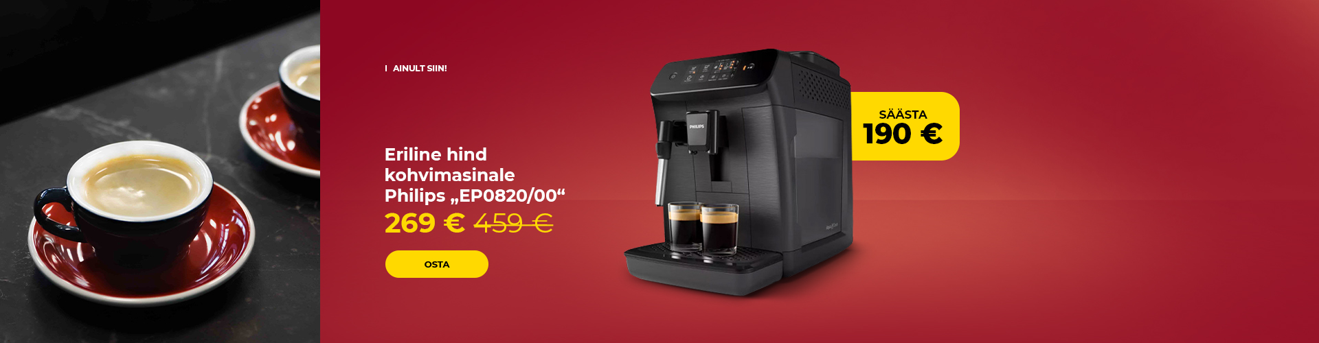 Eriline hind kohvimasinale Philips "EP0820/00"
