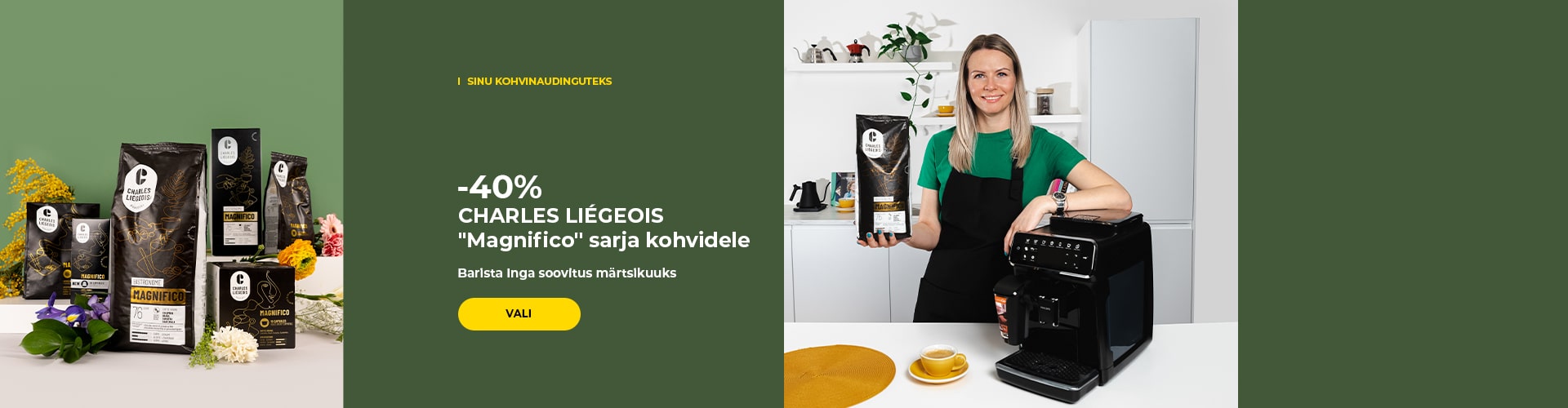 -40% CHARLES LIÉGEOIS "Magnifico" sarja kohvidele