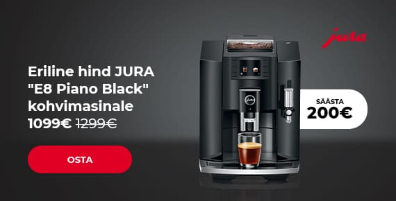 Eriline hind JURA "E8 Piano Black" kohvimasinale € 1099 €1299