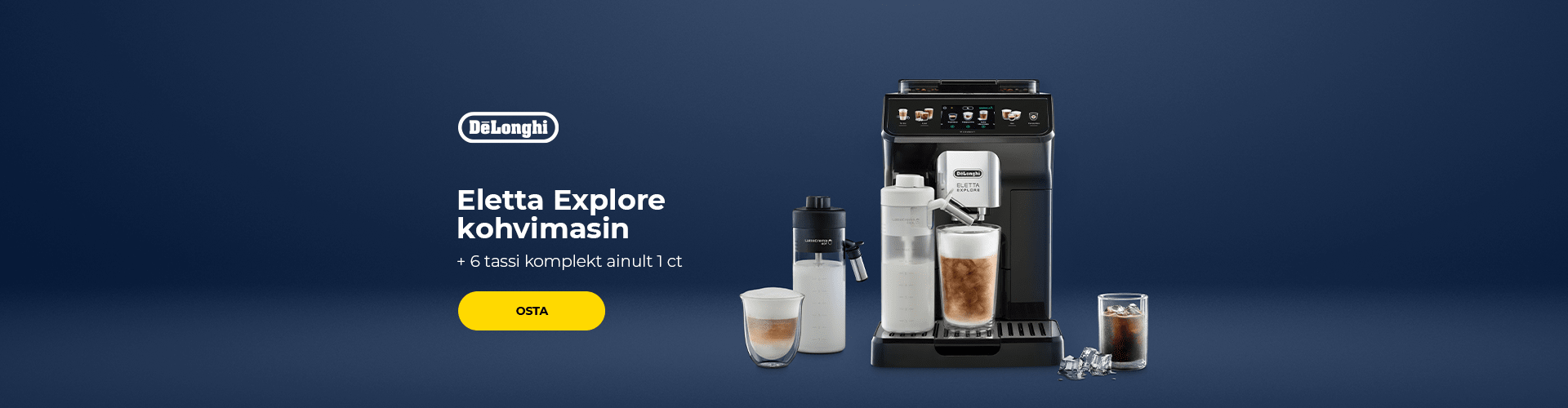 DE'LONGHI Eletta Explore kohvimasin + 6 tassi komplekt ainult 1 ct